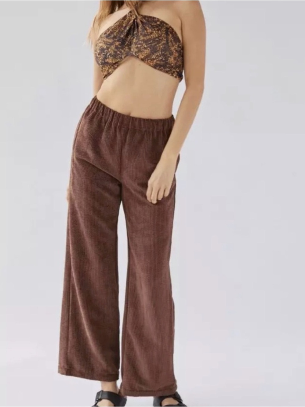 BDG Urban Outfitters XS Chocolate Brown Corduroy Wide Leg Pull On Pants XS